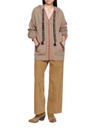 Figure View - Click To Enlarge - BAZISZT - Kafti Embroidered Cashmere Hoodie