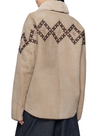 Back View - Click To Enlarge - BAZISZT - Nelci Embroidered Shearling Coat