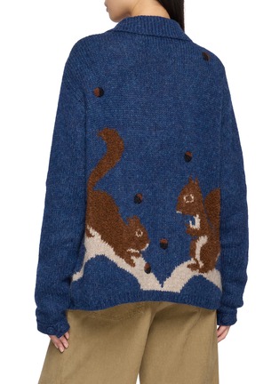 Back View - Click To Enlarge - BAZISZT - Cusco Squirrel Motif Knit Cardigan
