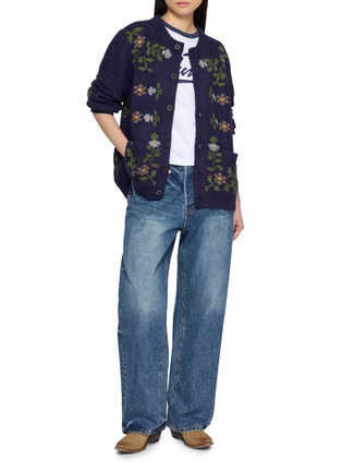 Figure View - Click To Enlarge - BAZISZT - Curiosa Floral Embroidered Knit Cardigan