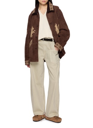 Figure View - Click To Enlarge - BAZISZT - Squi Squirrel Embroidered Shearling Coat