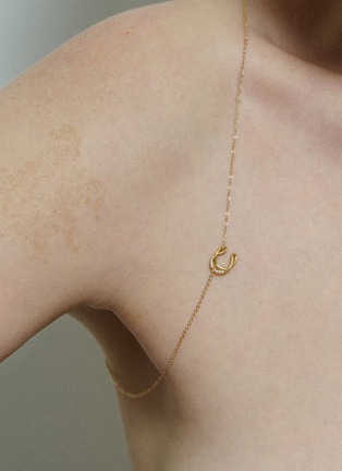 Detail View - Click To Enlarge - CHARLOTTE CHESNAIS - Alphajoaillerie 18K Gold Diamond Necklace — Letter C