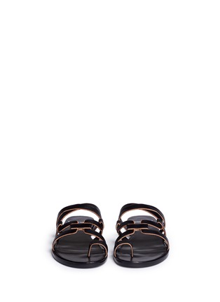 Front View - Click To Enlarge - PIERRE HARDY - Geometric cutout leather slide sandals