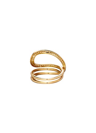 Detail View - Click To Enlarge - CHARLOTTE CHESNAIS - Petit Round Trip 18K Gold Diamond Ring — EU 53