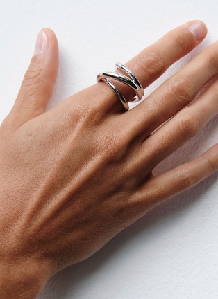 Detail View - Click To Enlarge - CHARLOTTE CHESNAIS - Triplet Sterling Silver Ring — EU 49