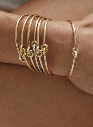  - CHARLOTTE CHESNAIS - Twin Pavé 18K Gold Diamond Bracelet — Size XS