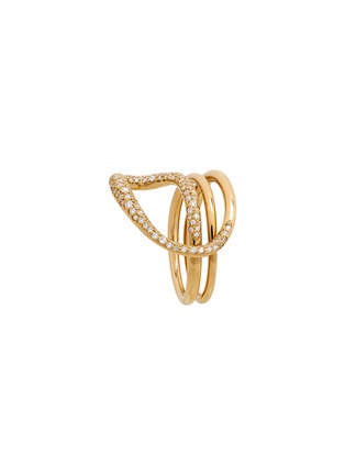 Detail View - Click To Enlarge - CHARLOTTE CHESNAIS - Petit Round Trip 18K Gold Diamond Ring — EU 49
