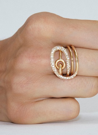  - CHARLOTTE CHESNAIS - Petit Round Trip 18K Gold Diamond Ring — EU 49