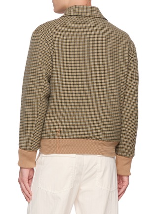 Back View - Click To Enlarge - FORTELA - Cambridge Contrast Panel Wool Leather Bomber Jacket
