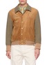 FORTELA Cambridge Contrast Panel Wool Leather Bomber Jacket
