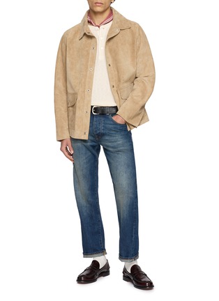 Figure View - Click To Enlarge - FORTELA - Suede Leather Work Jacket
