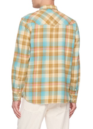 Back View - Click To Enlarge - FORTELA - Texan Plaid Cotton Flannel Shirt