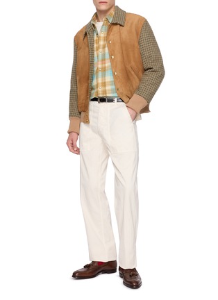 Figure View - Click To Enlarge - FORTELA - Straight Leg Herringbone Cotton Fatigue Pants