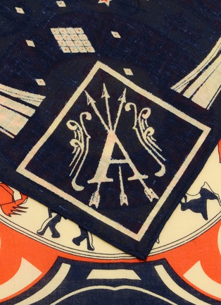 Detail View - Click To Enlarge - FORTELA - Zodiac Printed Cotton Bandana Scarf