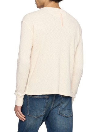 Back View - Click To Enlarge - FORTELA - Waffle Jersey Henley Woven Top