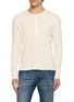 FORTELA Waffle Jersey Henley Woven Top