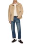Figure View - Click To Enlarge - FORTELA - Waffle Jersey Henley Woven Top