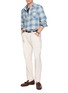 Figure View - Click To Enlarge - FORTELA - Long Sleeve Textured Waffle Cotton Henley Top