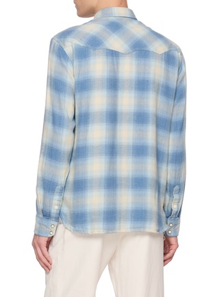 Back View - Click To Enlarge - FORTELA - Josh Camicia Western Chequered Cotton Shirt
