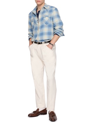 Figure View - Click To Enlarge - FORTELA - Josh Camicia Western Chequered Cotton Shirt