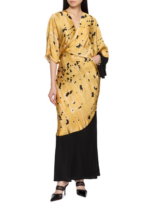 Figure View - Click To Enlarge - YANGKEHAN - Wrap V-Neck Silk Maxi Dress