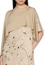  - YANGKEHAN - Cape Overlay Print Silk Maxi Dress