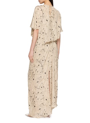 Back View - Click To Enlarge - YANGKEHAN - Cape Overlay Print Silk Maxi Dress