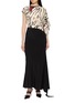 Main View - Click To Enlarge - YANGKEHAN - Abstract Print Asymmetric Sleeve Silk Maxi Dress