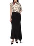 Figure View - Click To Enlarge - YANGKEHAN - Abstract Print Asymmetric Sleeve Silk Maxi Dress