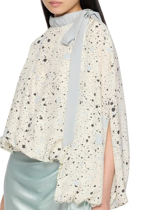  - YANGKEHAN - Asymmetrical Tie Neck Silk Top
