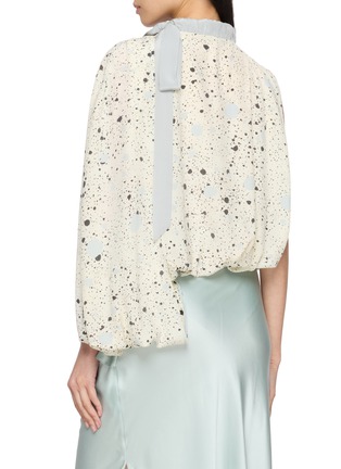 Back View - Click To Enlarge - YANGKEHAN - Asymmetrical Tie Neck Silk Top