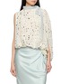 Main View - Click To Enlarge - YANGKEHAN - Asymmetrical Tie Neck Silk Top