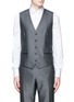 Detail View - Click To Enlarge - - - 'Sicilia' check jacquard three piece tuxedo suit