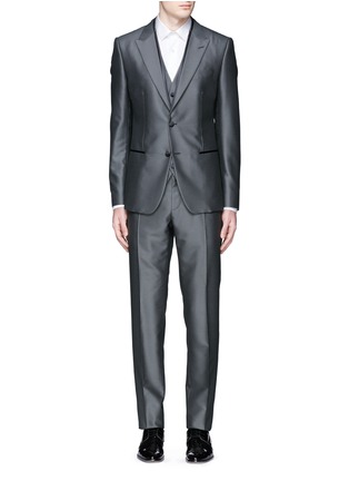 Main View - Click To Enlarge - - - 'Sicilia' check jacquard three piece tuxedo suit