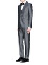 Figure View - Click To Enlarge - - - 'Sicilia' check jacquard three piece tuxedo suit