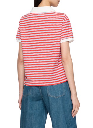 Back View - Click To Enlarge - CLOVE - Multi Striped Contrast Trim Polo Shirt