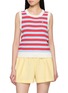 CLOVE Bouclé Striped Contrast Trim Vest