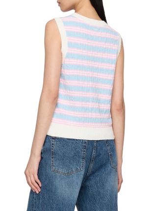 Back View - Click To Enlarge - CLOVE - Bouclé Striped Contrast Trim Vest