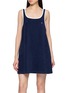CLOVE Scoop Neck Contrast Trim Cotton Terry Mini Dress