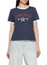 CLOVE Star Logo Contrast Trim Cotton Ringer T-Shirt