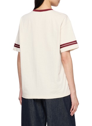 Back View - Click To Enlarge - CLOVE - Retro Graphic Contrast Trim Cotton Jersey Ringer T-Shirt