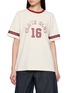 CLOVE Retro Graphic Contrast Trim Cotton Jersey Ringer T-Shirt