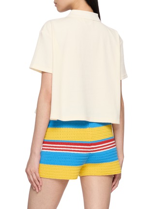 Back View - Click To Enlarge - CLOVE - Button Placket Waffle Knit Polo Shirt