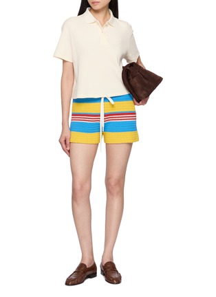 Figure View - Click To Enlarge - CLOVE - Button Placket Waffle Knit Polo Shirt