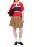 Figure View - Click To Enlarge - CLOVE - Logo Colourblock Cotton Polo Shirt
