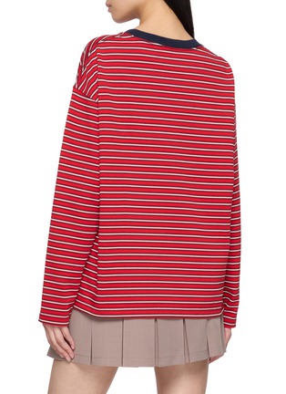 Back View - Click To Enlarge - CLOVE - Saint Long Sleeve Striped Cotton Top