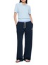 Figure View - Click To Enlarge - CLOVE - Short Sleeve Bouclé Cotton Knit Polo Sweater