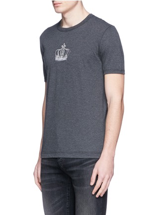 Front View - Click To Enlarge - - - Crown embroidery cotton T-shirt