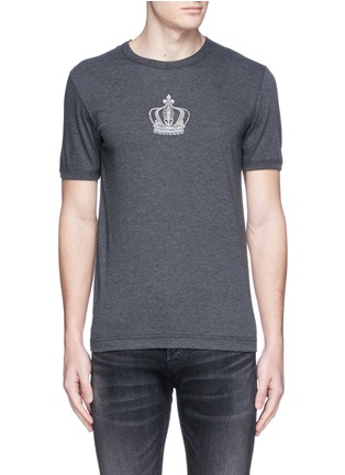 Main View - Click To Enlarge - - - Crown embroidery cotton T-shirt