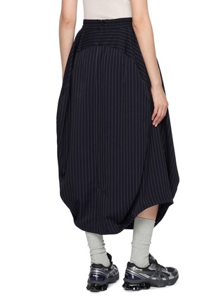Back View - Click To Enlarge - ANREALAGE - Ball Pinstripe Polyester Midi Skirt